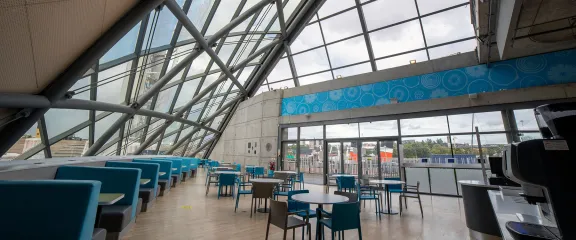 Cafe event space at Glasgow Science Centre