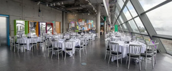 The Hive set for a dinner at Glasgow Science Centre