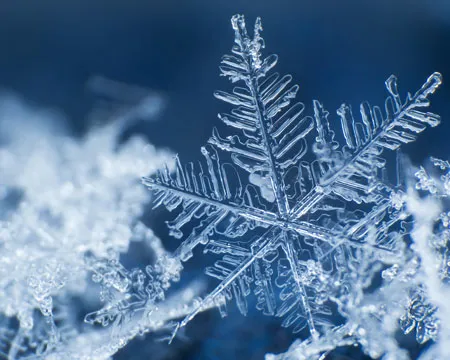 Snowflake on a blue background