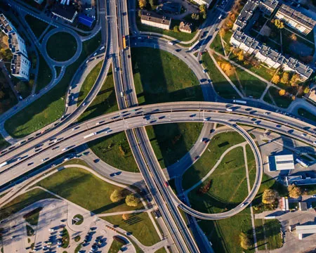 Aerial Photo of Buildings and Roads