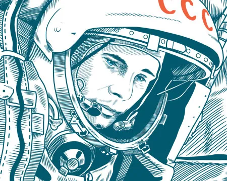 Illustration of Russian Cosmonaut Yuri Gagarin