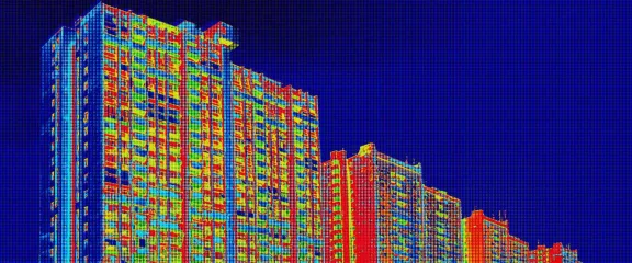 An infra red view of tower blocks