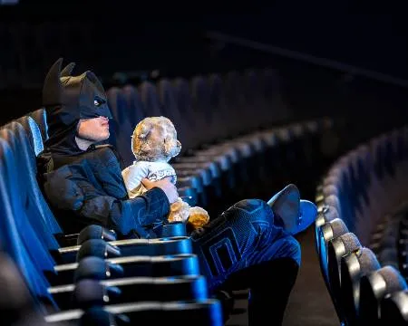 Batman with teddy in IMax. Image by Martin Sheilds. 