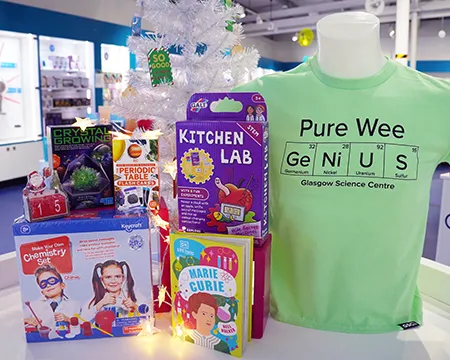 A selection of gift ideas from the science centre shop