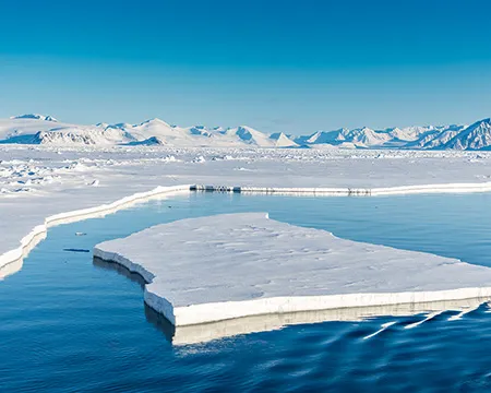 Arctic ice and water in the summer